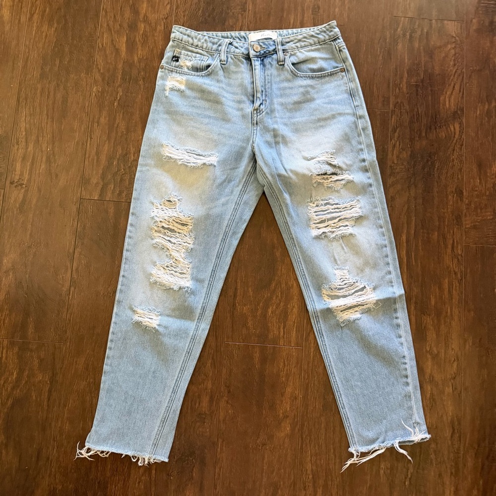 Kan Can Distressed Light Blue Jeans Size 27